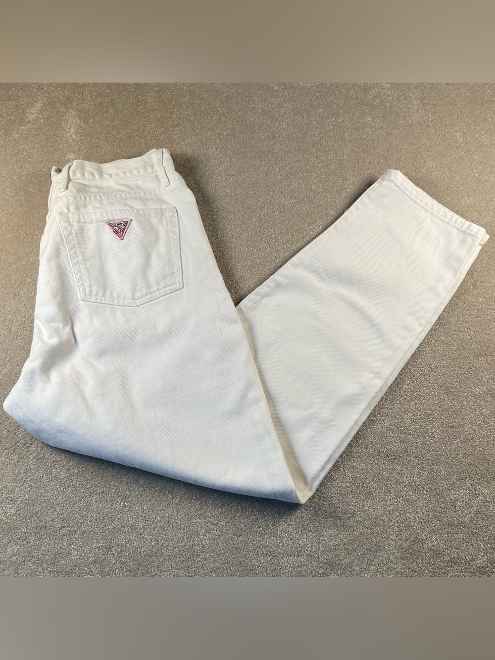 Guess Jeans Vintage White Denim 100% Cotton Straight Leg women's 32